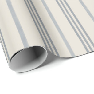 Papel De Presente Padrão de Faixa Azul Ardesia Atemporal Pintado à M