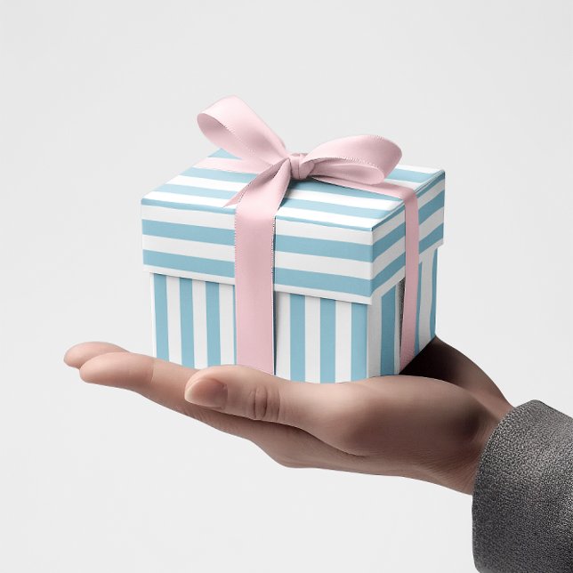 Papel De Presente Padrão de Faixa Azul Claro (Light Blue Stripes Wrapping Paper)