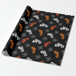 Papel De Presente Padrão de Fantasma Assustador Fofo Presentes de Ha