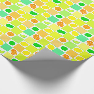 Papel De Presente Padrão de fatias de Fruta de limão, Limão e laranj