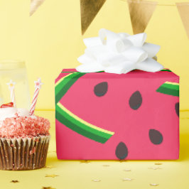 Papel De Presente Padrão de fatias de melancia caprichosas fofas