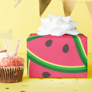 Papel De Presente Padrão de fatias de melancia caprichosas fofas