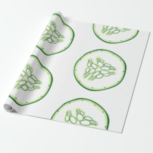 Papel De Presente Padrão de fatias de pepino