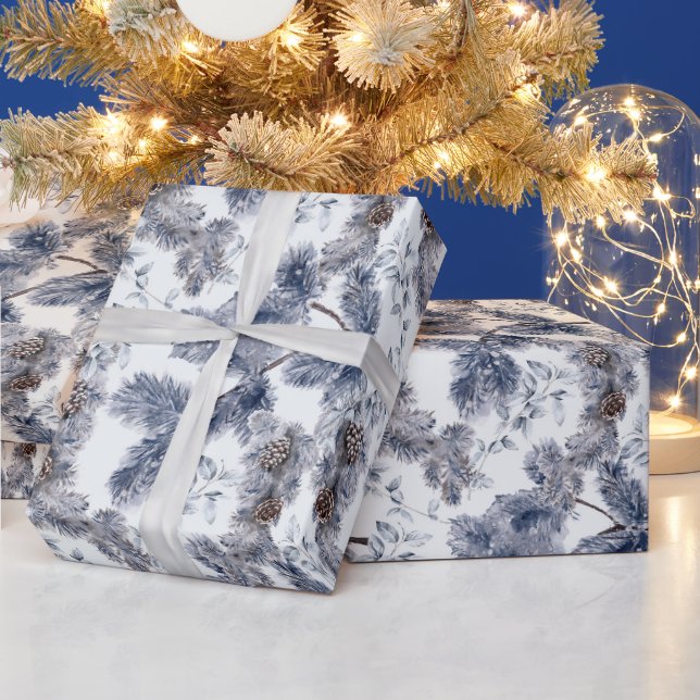 Papel De Presente Padrão de Feriado de inverno com Aquarela (Feriados)