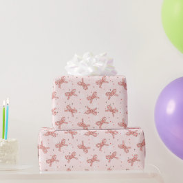 Papel De Presente Padrão de Fita de Cane de Doces de Natal