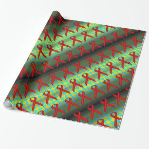 Papel De Presente Padrão de Fita Padrão Vermelho
