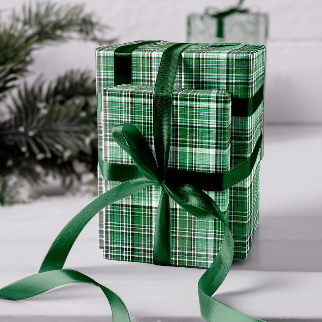 Papel De Presente Padrão de Flannel de Xadrez Vermelha e Branca (Cozy Red and White Plaid Flannel Pattern Wrapping Paper)