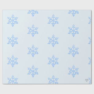 Papel De Presente Padrão de Floco de Neve Azul Gélido em Fundo Azul