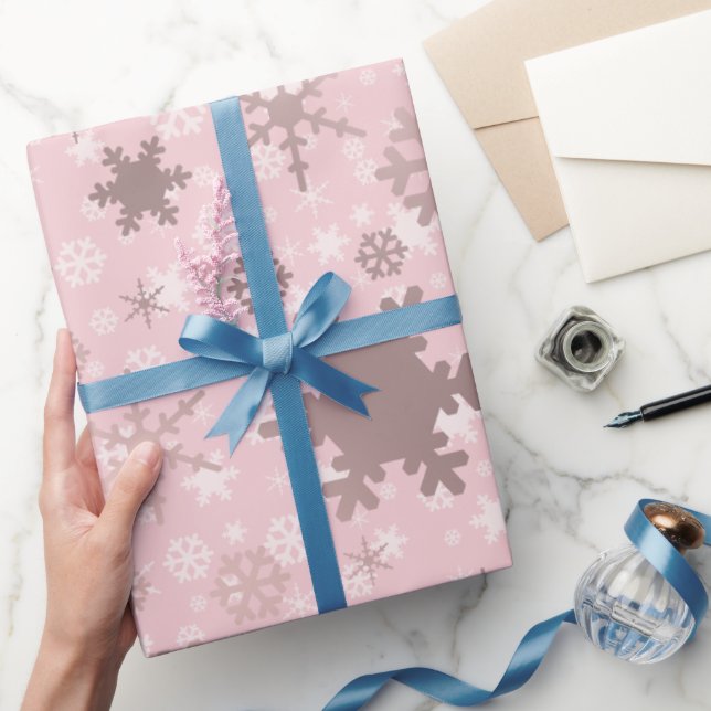 Papel De Presente Padrão de floco de neve de Natal Dourado Elegante  (Presentear)