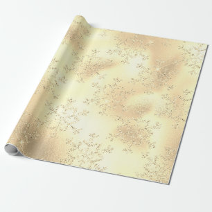 Papel De Presente Padrão de Floco de Neve Dourado de Natal Elegante