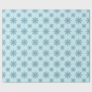 Papel De Presente Padrão de floco de neve retrô bonito em azul aquar