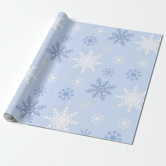 Papel De Presente Padrão de flocos de neve (Desenrolado)