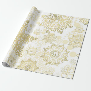 Papel De Presente Padrão de flocos de neve