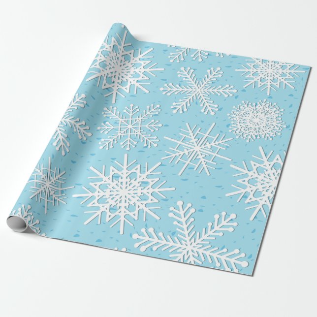 Papel De Presente Padrão de flocos de neve (Desenrolado)