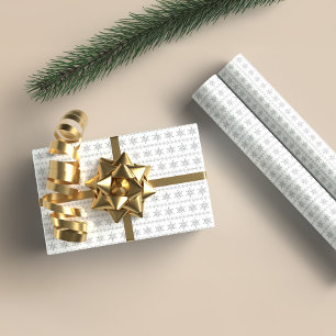 Papel De Presente Padrão de Flocos de Neve Cinza no Natal Fundo Bran