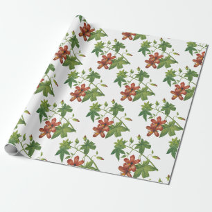 Papel De Presente Padrão de Flor de Hibisco