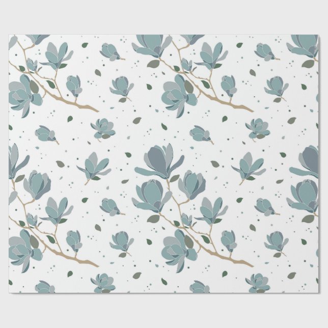 Papel De Presente padrão de flor de magnólia (Aberto)
