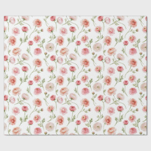 Papel De Presente padrão de flor de ranúnculo