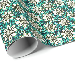Papel De Presente Padrão de Flor Desenhada à Mão 140617 - Cores 01