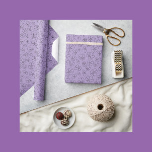 Papel De Presente Padrão de flor lavanda