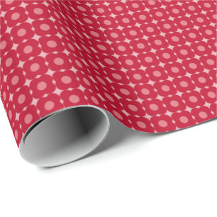 Papel De Presente Padrão de Flor Moderno Rosa Vermelho do Dia dos Na