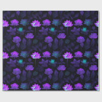 Padrão de Flor Neon Lotus Vibrante