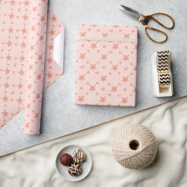 Papel De Presente Padrão de Flor Silvestre (Artesanato)