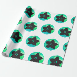 Papel De Presente Padrão de Flor Verde Havaiano