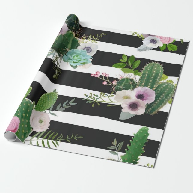 Papel De Presente Padrão de flores (Desenrolado)