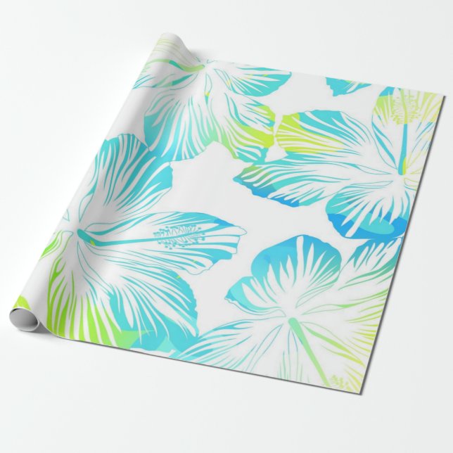 Papel De Presente Padrão de flores (Desenrolado)
