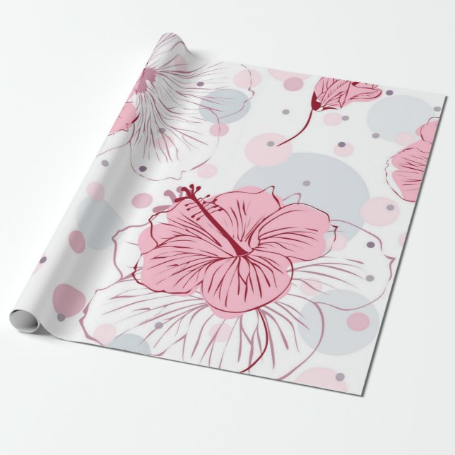 Papel De Presente Padrão de flores (Desenrolado)