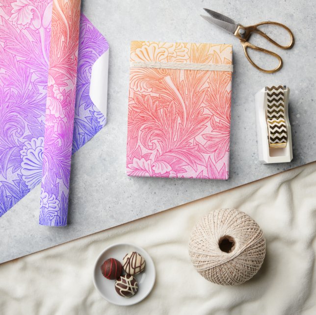 Papel De Presente Padrão de flores da vindima (Artesanato)