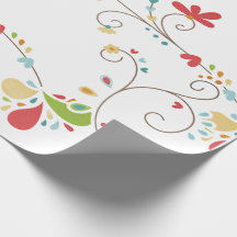 Padrão de Flores de Cor de Água Fundo Personalizad