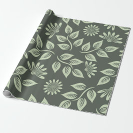 Papel De Presente Padrão de Flores de Mola