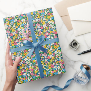 Papel De Presente Padrão de Flores de Pequenas Molas