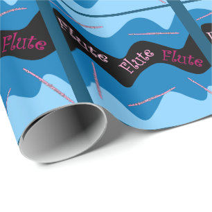 Papel De Presente Padrão de Fluto Rosa
