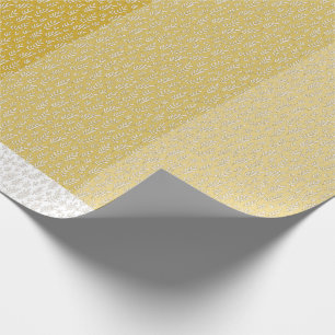 PAPEL DE PRESENTE PADRÃO DE FOLHA BOTÂNICA DE COR DOURADA GORGEOSA