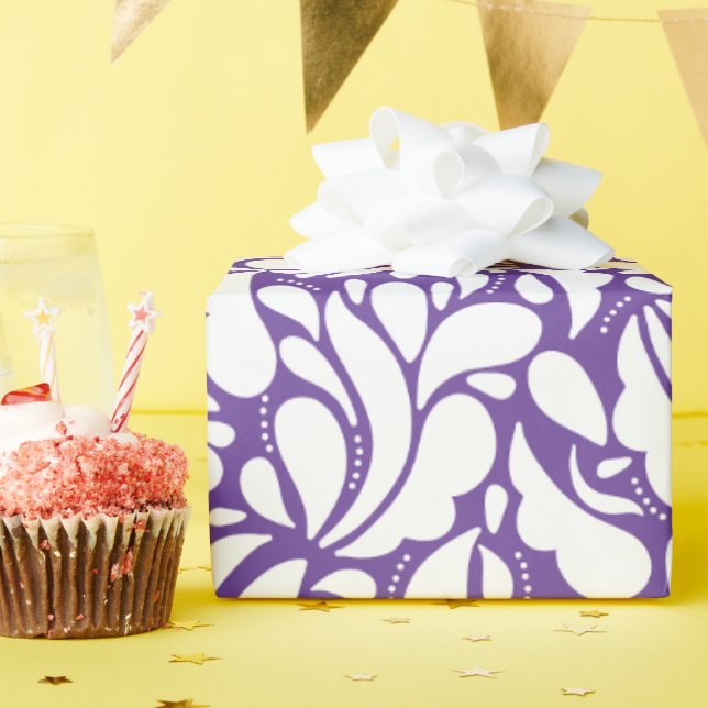 Papel De Presente Padrão de folha de abstrato moderno (Festa de aniversário)