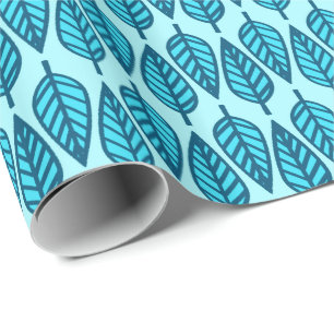 Papel De Presente Padrão de folha de faia - Sombras azuis