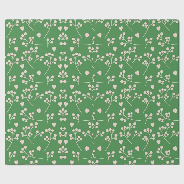 Papel De Presente Padrão de Folha de Flor (Barra)