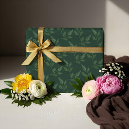 Papel De Presente Padrão de Folha de Jardim Botânico de Aquarela Ele