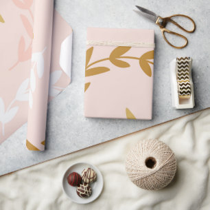 Papel De Presente Padrão de Folhas 4