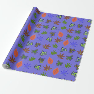 Papel De Presente Padrão de Folhas de outono