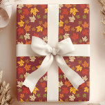 Papel De Presente Padrão de Folhas de outono<br><div class="desc">Perfeito por colocar esse toque final em seus presentes e é excelente para aniversários,  Natal,  aniversários ou casamentos! Lindos Padrões de Design de papel de moldagem moderna de presentes por Bonito Imprimível.</div>