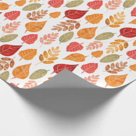 Papel De Presente Padrão de Folhas de outono pintadas
