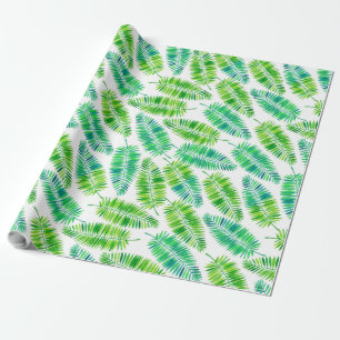 Papel De Presente Padrão de folhas de palmeira aquosa