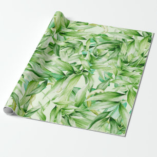 Papel De Presente Padrão de Folhas de Palmeira Tropical