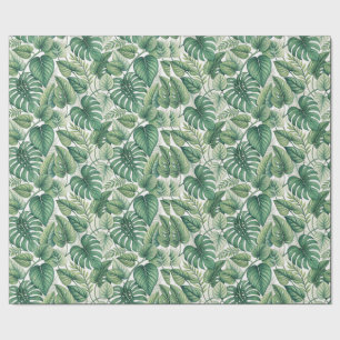 Papel De Presente Padrão de folhas verdes
