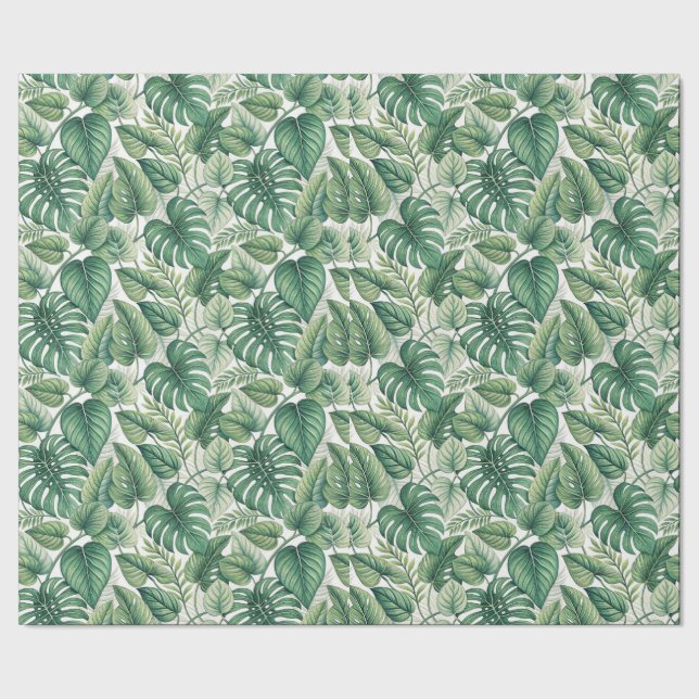 Papel De Presente Padrão de folhas verdes (Barra)