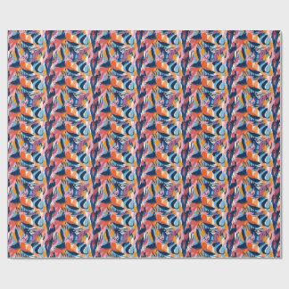 Papel De Presente Padrão de Formas Abstratas Modernas Vibrantes